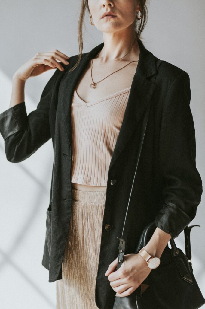 model posing in a natural light studio